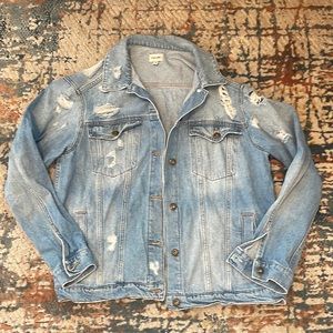 Distressed jean jacket